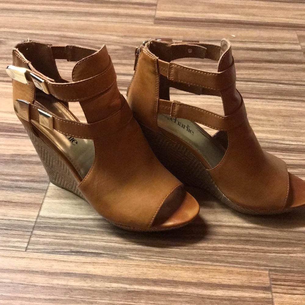 Tan wedge heel boho